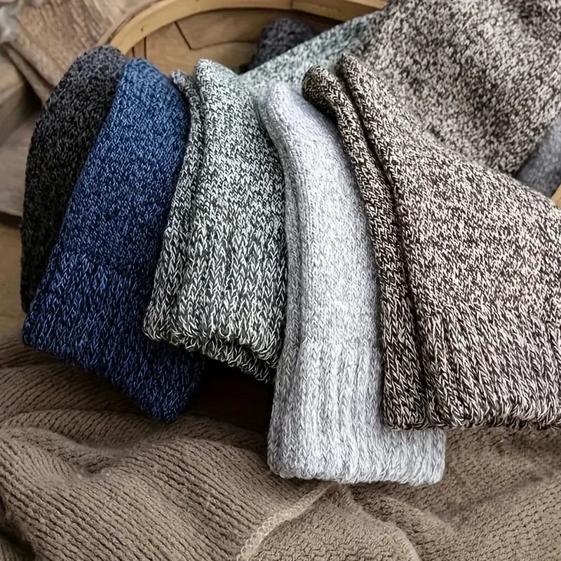 Polyester Elastane Knit Mid Calf Thermal Socks for Men - 6