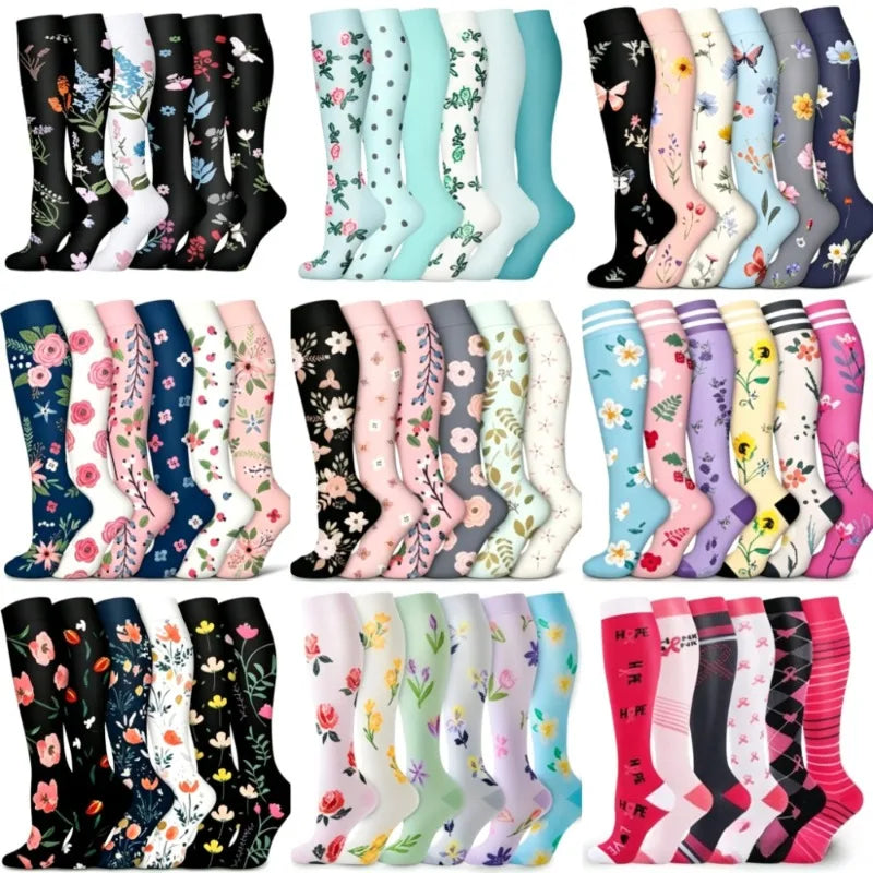 Nylon Polyester Elastane Knee High Compression Socks