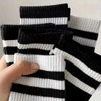 Polyester Blend Mens Crew Socks Mid Tube Casual Wear