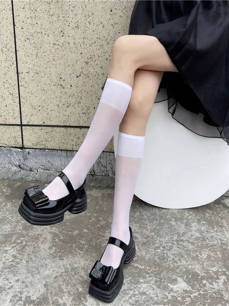 4 Pairs Nylon Elastane Mid Tube Casual Socks - 8