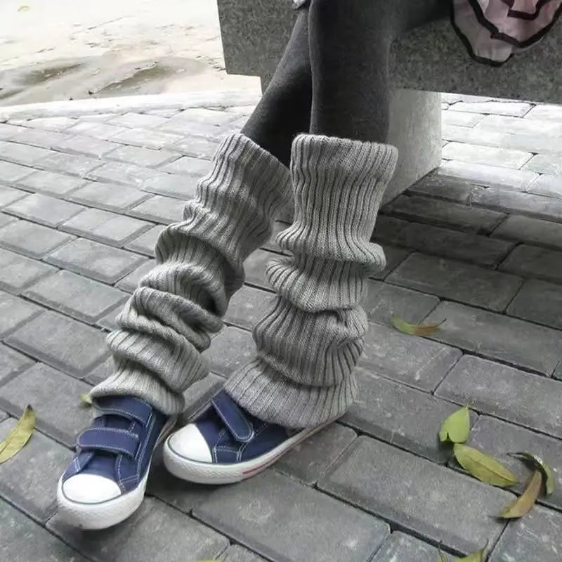 Knitted Cotton Blend Leg Warmers