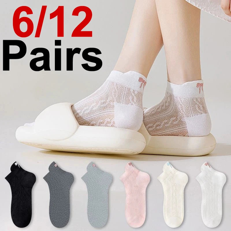 Polyester Elastane Low Cut Mesh Socks - 1
