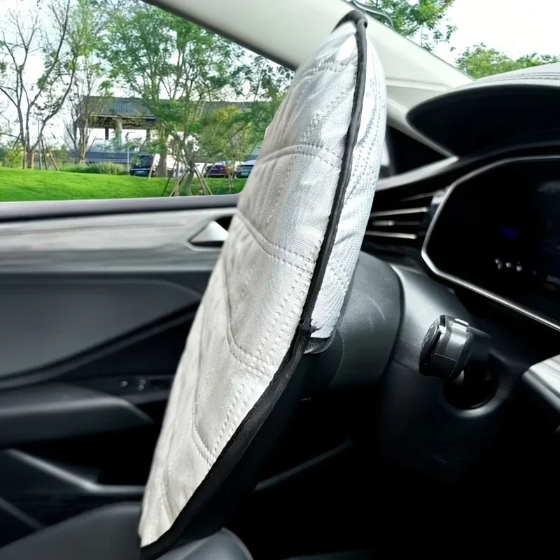 Reflective Aluminum Foil Car Steering Wheel Sun Shade Cover