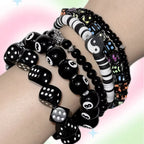 Plastic Beaded Elastic Bracelet Set For Women