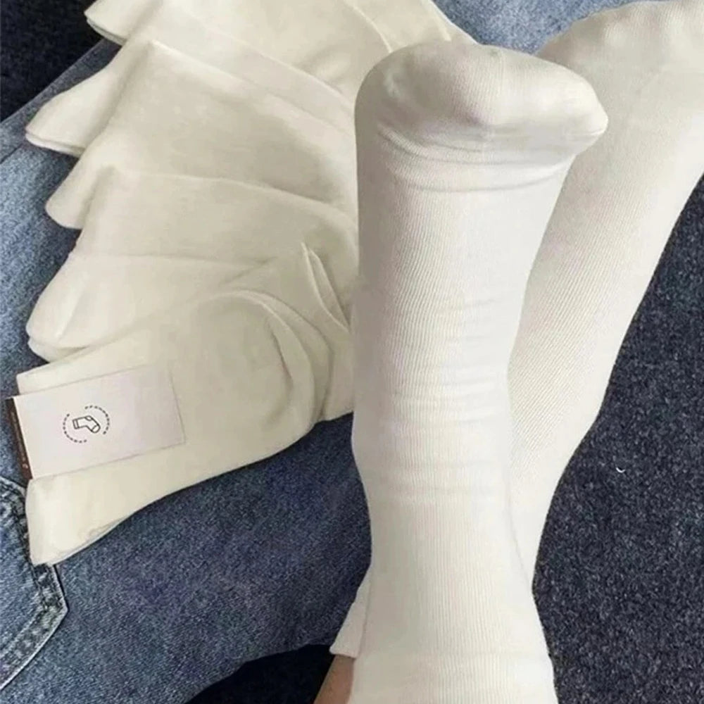 7 Pairs Womens Polyester Spandex Mid Tube Casual Socks - 2