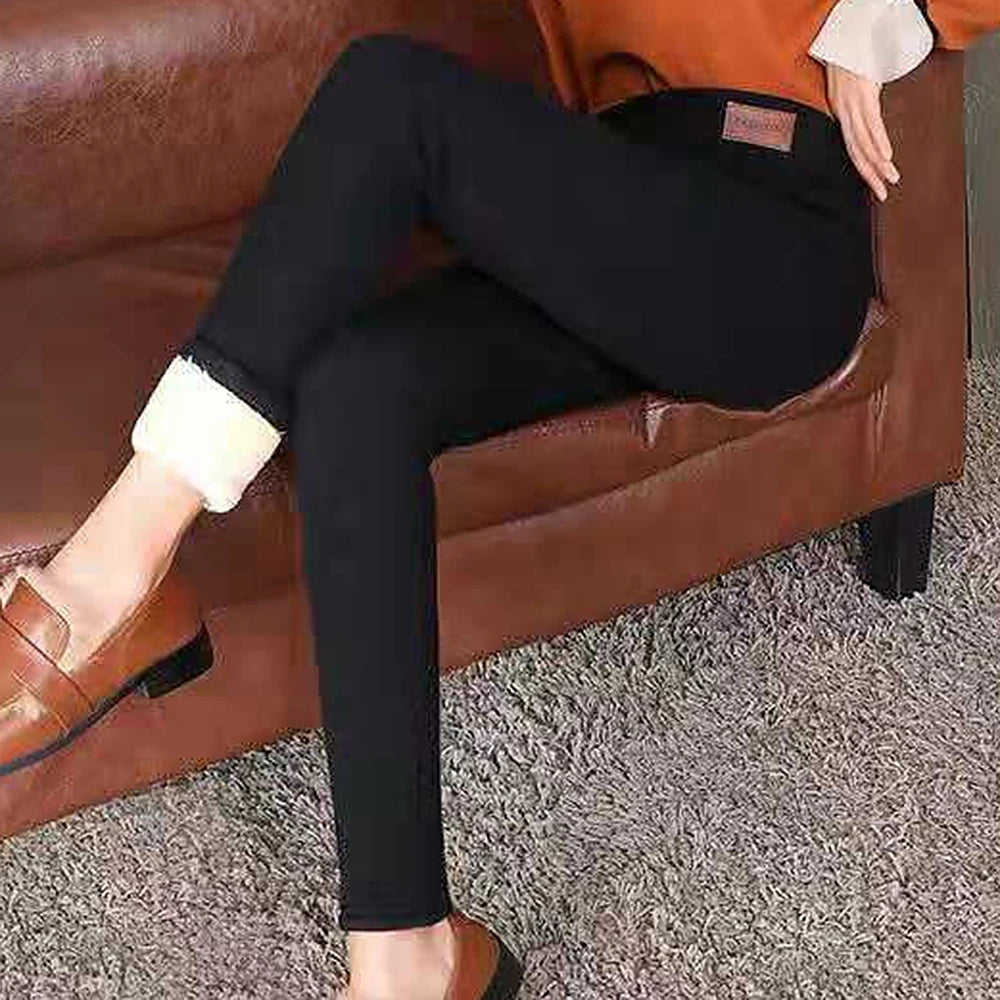 Fleece Lined Thermal Leggings High Waist Winter Warm Pants - 23