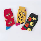 Polyester Elastane Animal Print Mid Calf Socks