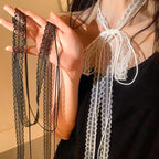 Polyester Lace Bowknot Decorative Neck Scarf