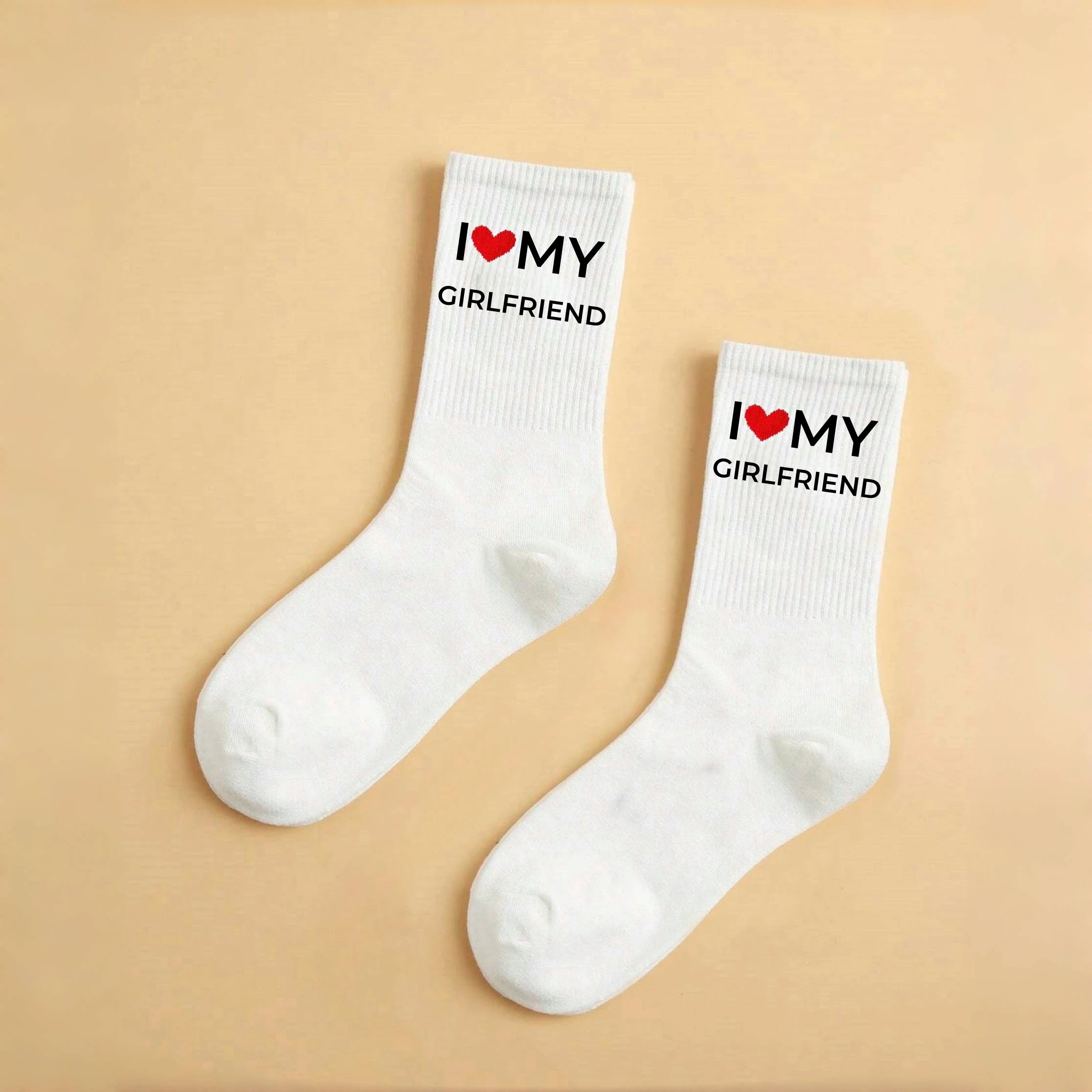 Polyester Blend Matching Couple Crew Socks - 5