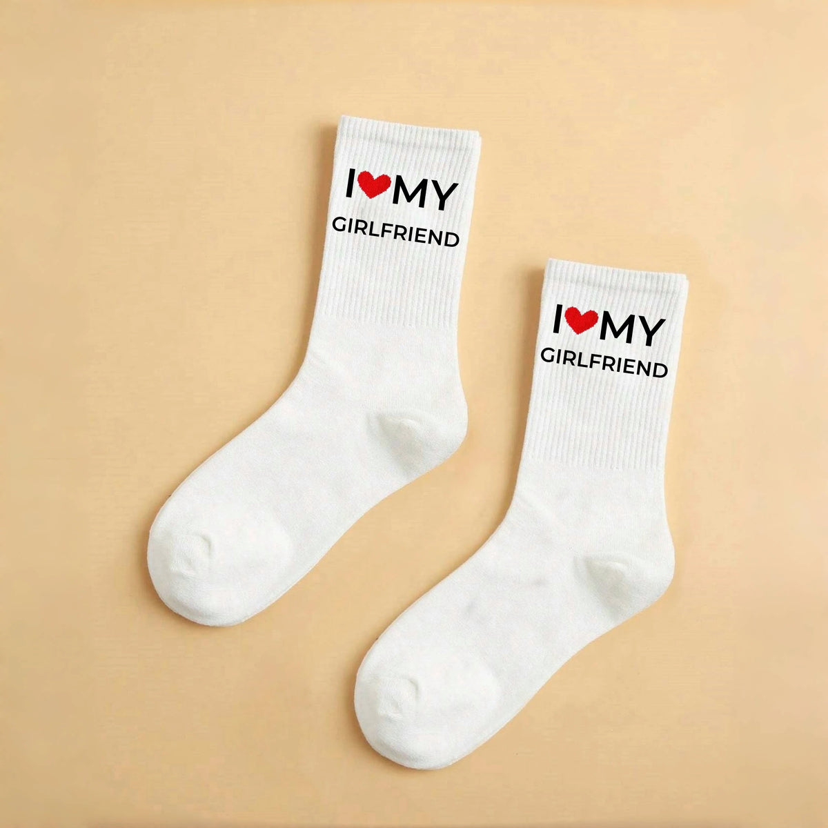 Polyester Blend Matching Couple Crew Socks