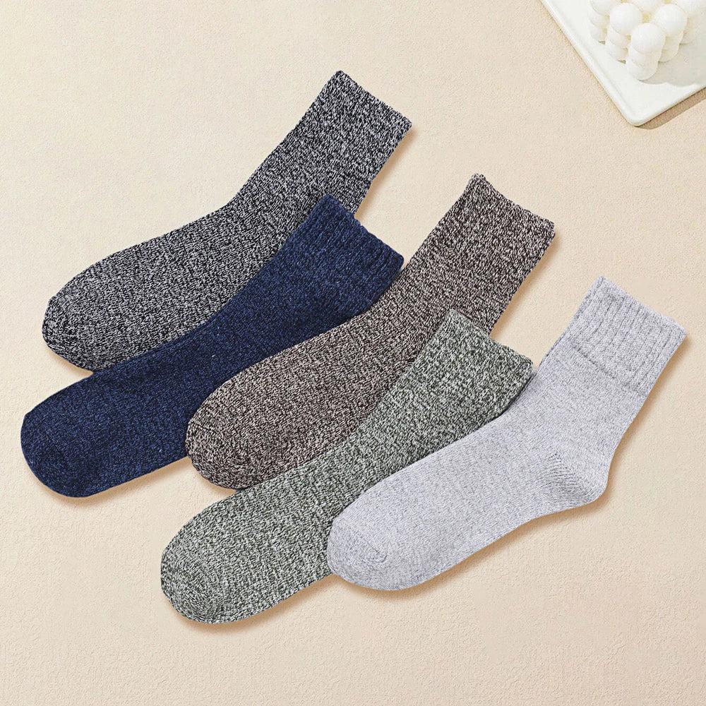 Mens Polyester Spandex Knit Crew Socks