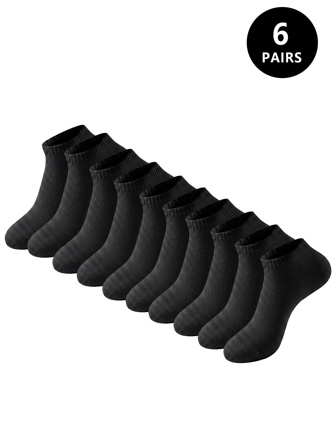 Polyester Elastane Crew Socks Six Pair Set - 15