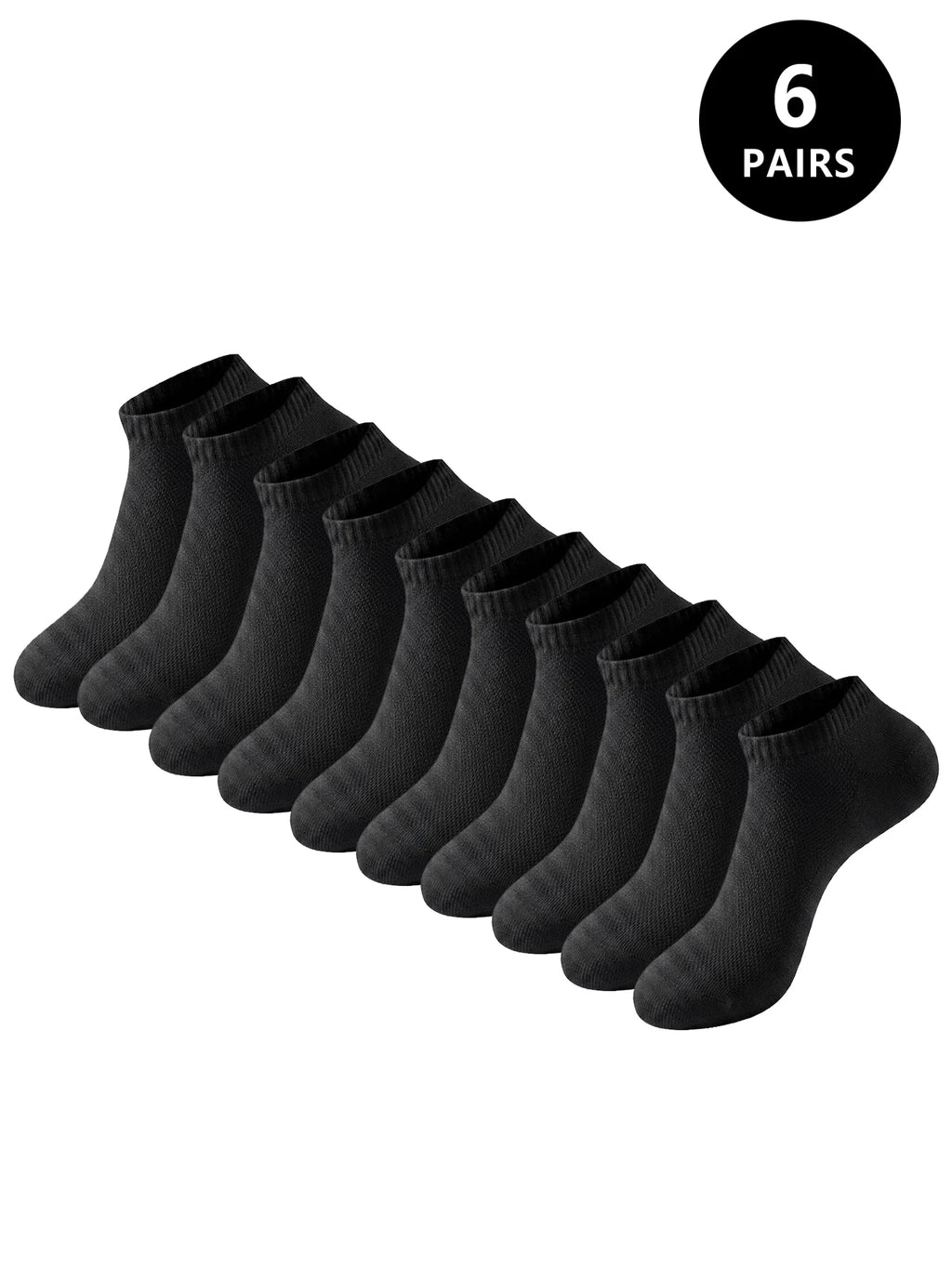 Polyester Elastane Crew Socks Six Pair Set