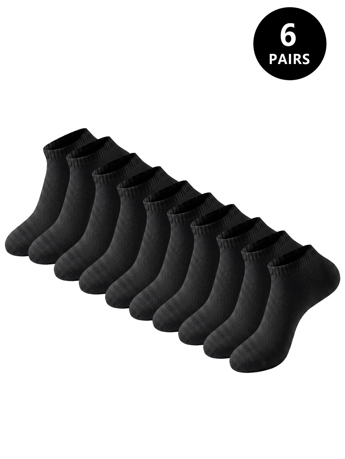 Polyester Elastane Crew Socks Six Pair Set