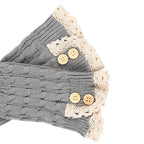Polyester Elastane Knit Button Lace Leg Warmers