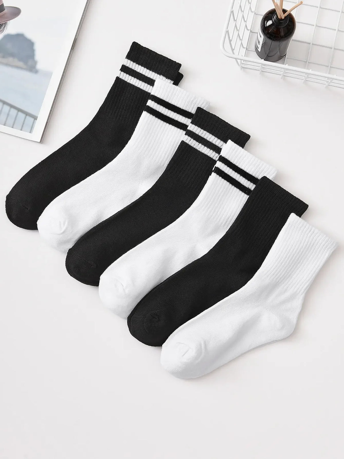 Polyester Spandex Blend Casual Dress Socks