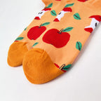Cotton Blend Apple Print Mid Calf Casual Socks