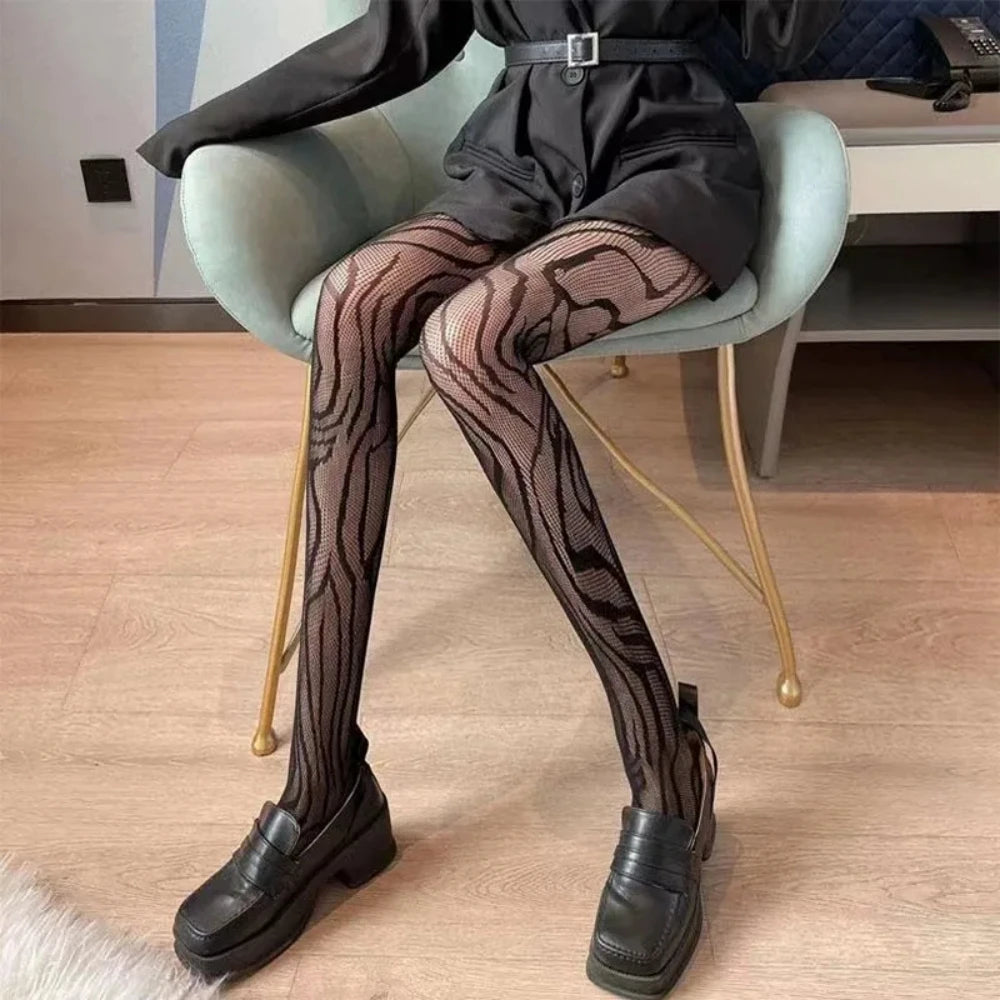 Nylon Mesh Leopard Pattern Pantyhose Tights - 10