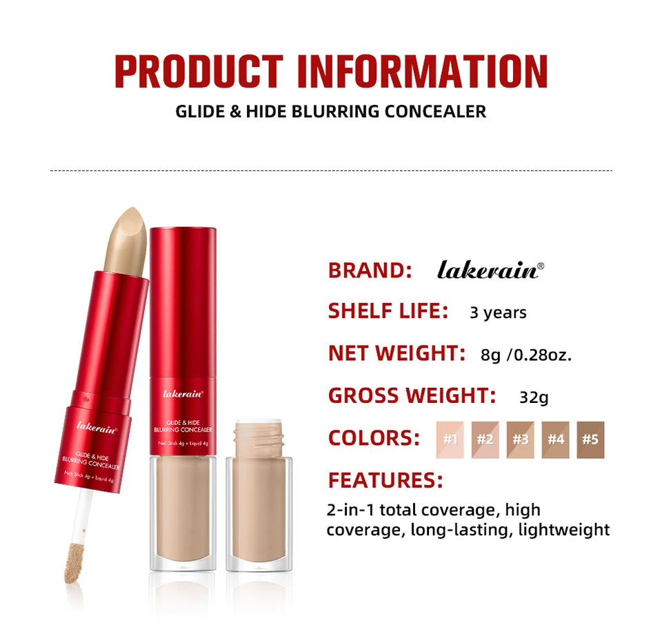 Dual Ended Liquid And Stick Blurring Concealer For Full Face Coverage