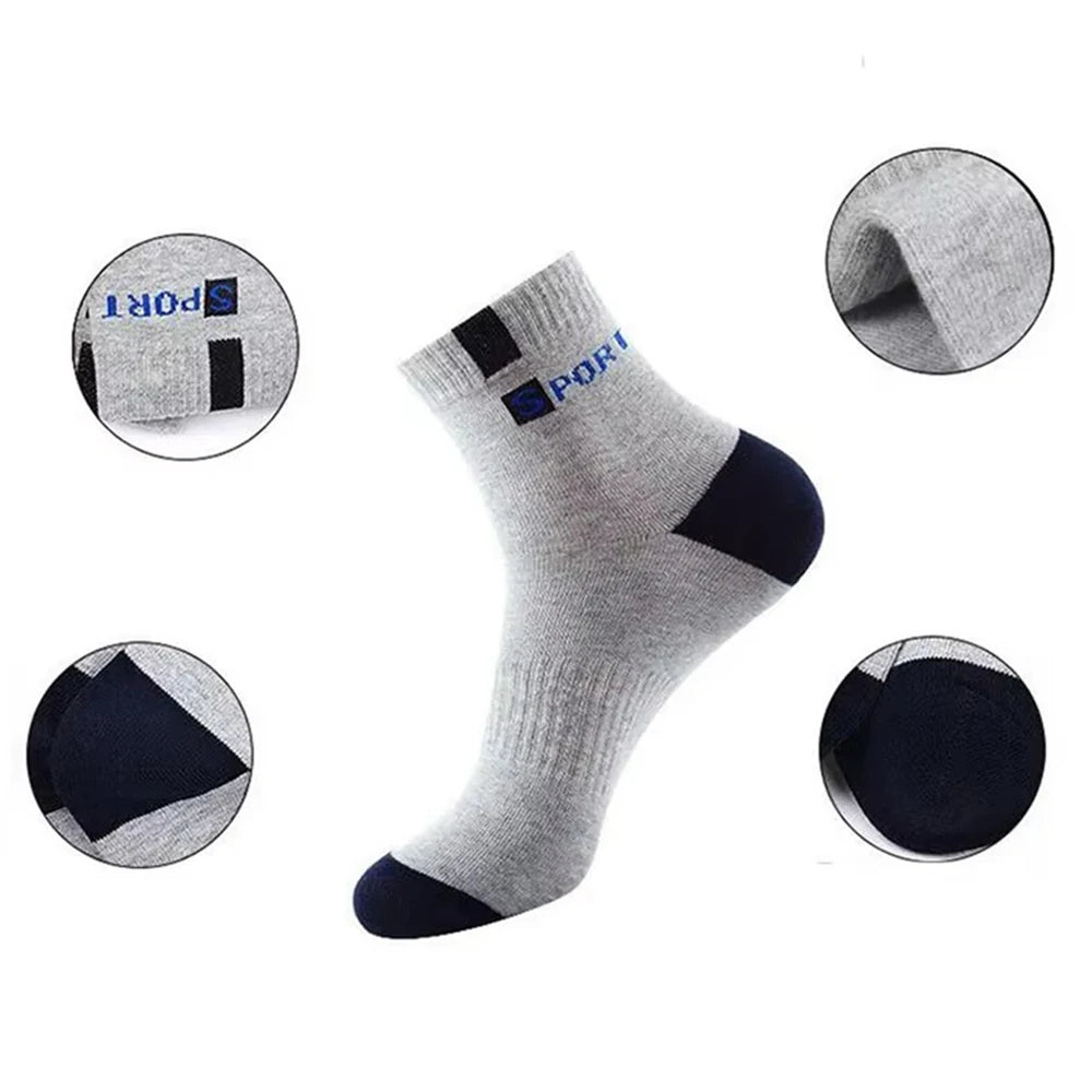 Polyester Elastane Blend Crew Socks Breathable Casual Footwear