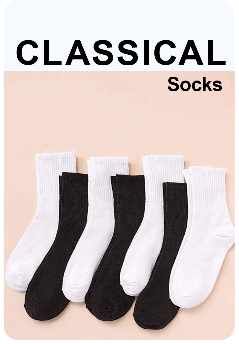 7 Pairs Polyester Elastane Mid Length Casual Crew Socks