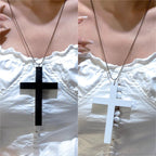 Wood Cross Pendant Necklace Unisex Accessory