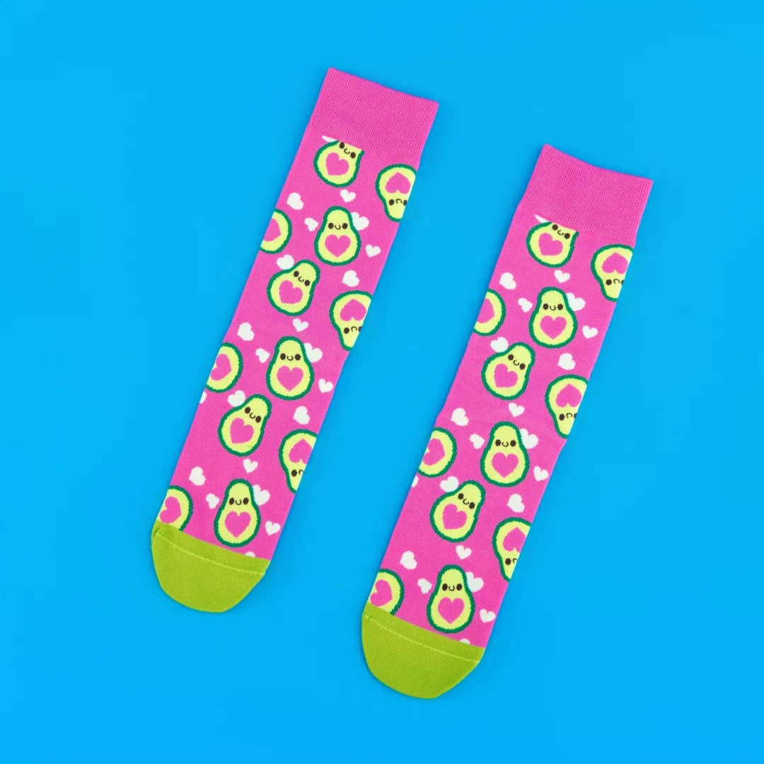 Cotton Blend Mid Calf Avocado Print Womens Socks