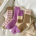 Polyester Elastane Blend Casual Mid Tube Socks 4 Pair Set