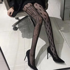 Floral Pattern Nylon Fishnet Pantyhose Tights