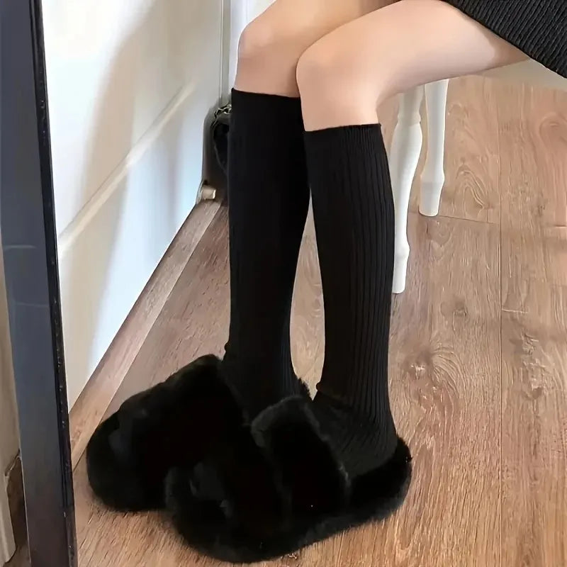 Polyester Blend High Tube Casual Socks for Women - 6