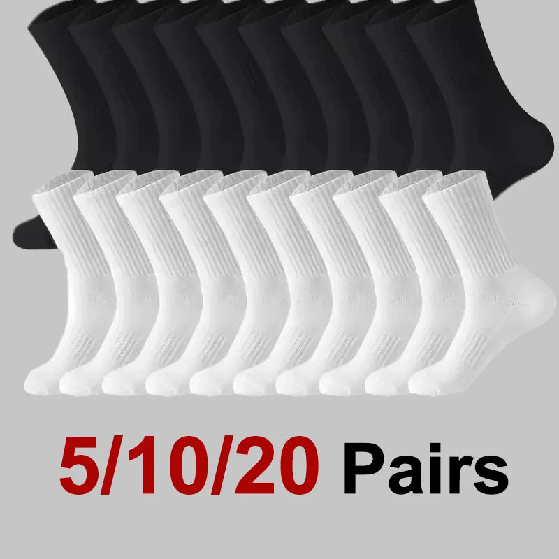 Polyester Blend Crew Socks Breathable Athletic Footwear - 1
