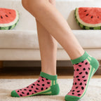 Cotton Blend Watermelon Print Casual Socks