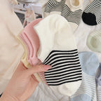 Polyester Elastane Striped Low Cut Casual Socks