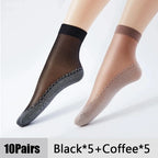 Womens Polyester Nylon Anti Slip Casual Socks