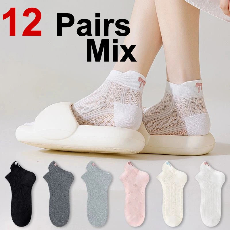 Polyester Elastane Low Cut Mesh Socks