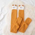 Polyester Elastane Cartoon Over Knee Floor Socks