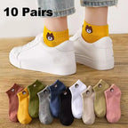 Polyester Low Tube Socks Bear Pattern 10 Pairs