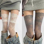 Floral Lace Over The Knee Stockings