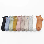 Cotton Embroidered Cartoon Low Tube Socks