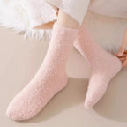 Polyester Elastane Fuzzy Crew Socks Set