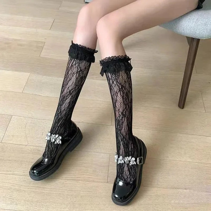 Nylon Fishnet Over Knee Stockings