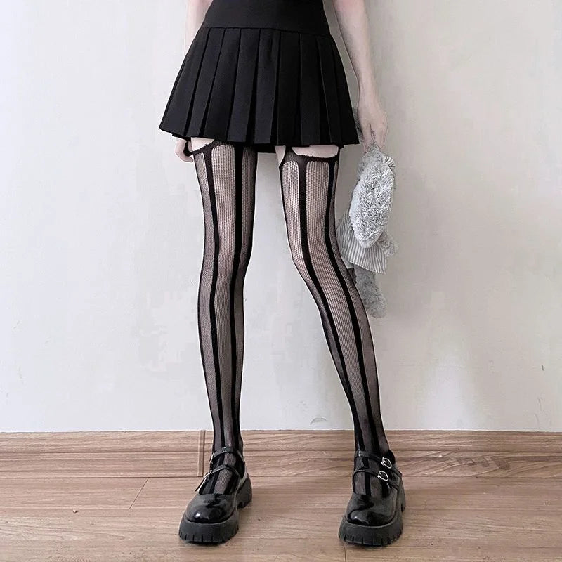Nylon Mesh Ripped Fishnet Stockings