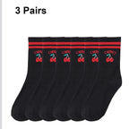 Polyester Elastane Blend Casual Mid Tube Socks 3 Pair Set