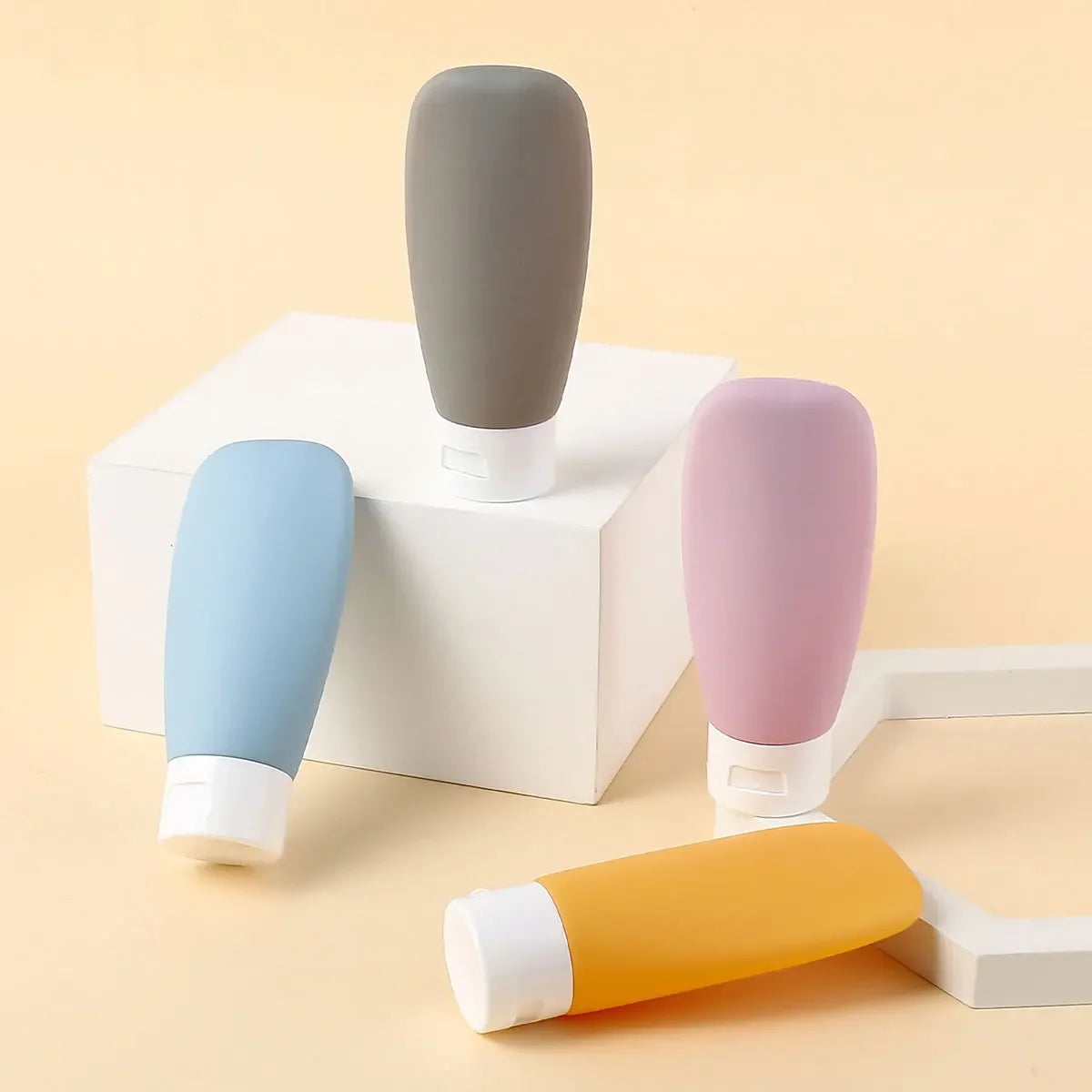 4 Piece PE Material Travel Toiletry Bottle Set - 7