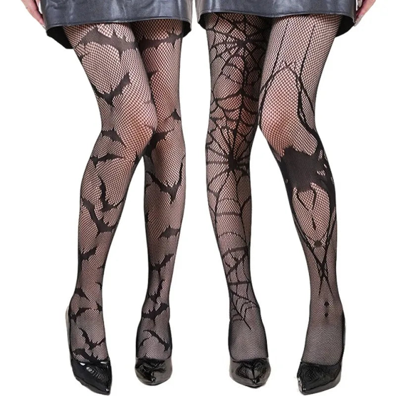 Nylon Elastane Halloween Fishnet Tights Gothic Patterned Stockings - 8
