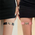 Leather Heart Leg Garter Adjustable Thigh Harness