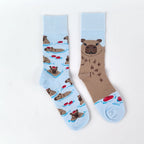 Cotton Blend Cartoon Animal Crew Socks