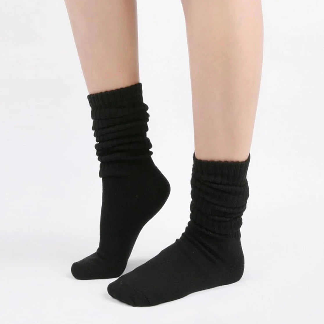 Polyester Elastane Casual Slouch Crew Socks 6 Pack