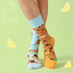 Cotton Blend Capybara Animal Print Mid Calf Crew Socks