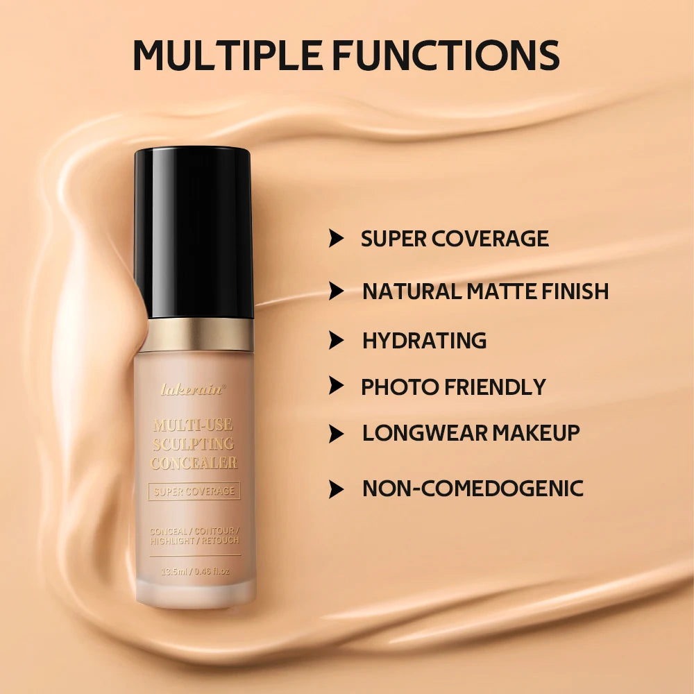 5 Color Liquid Face Concealer Waterproof Oil Control Foundation - 4